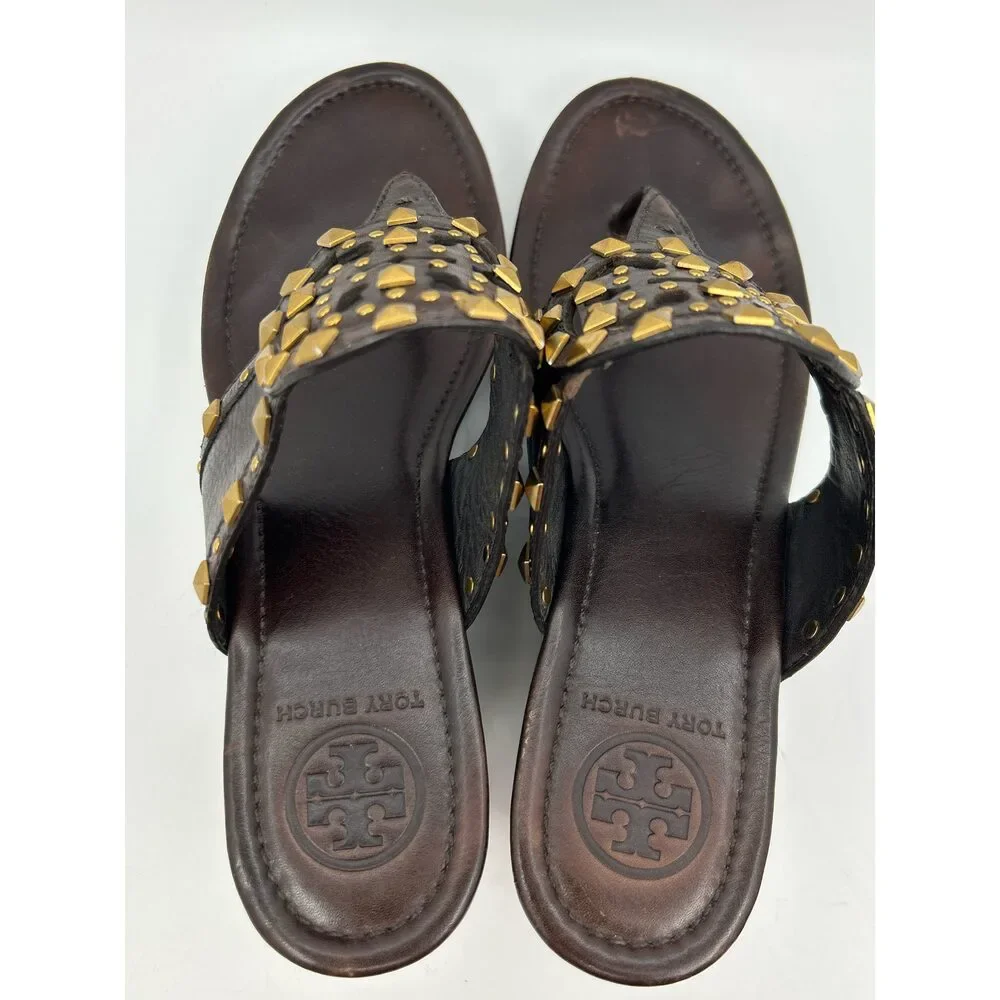 TORY BURCH Size 9M DARK BROWN Women Sandal